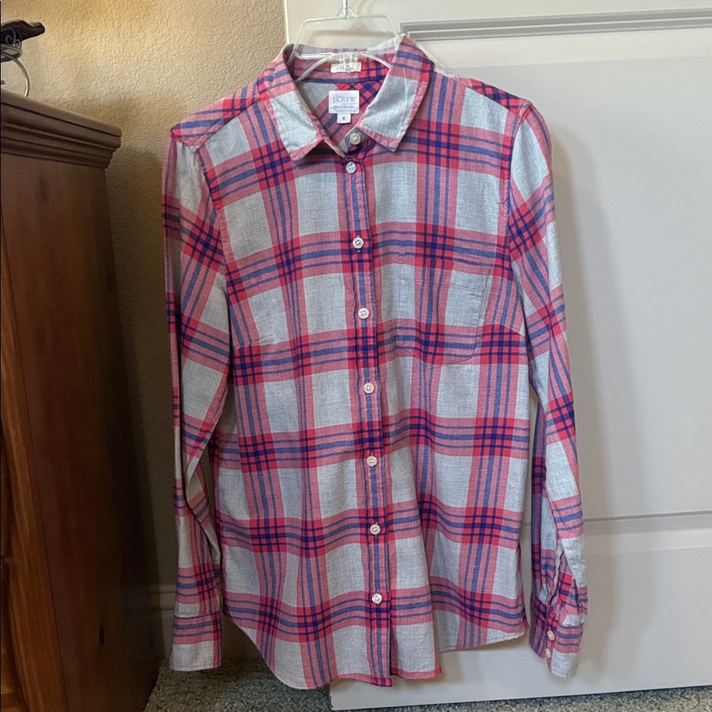J. Crew Womens Longsleeve Flannel Button Down Shirt, Size Small